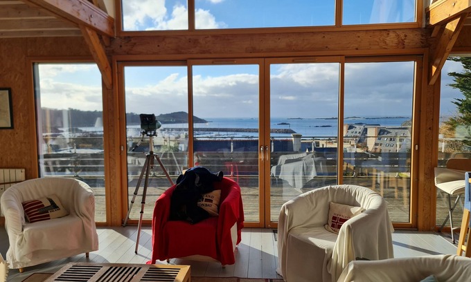 Trebeurden Villa | Recent wood-frame villa with panoramic view of the port and islands.