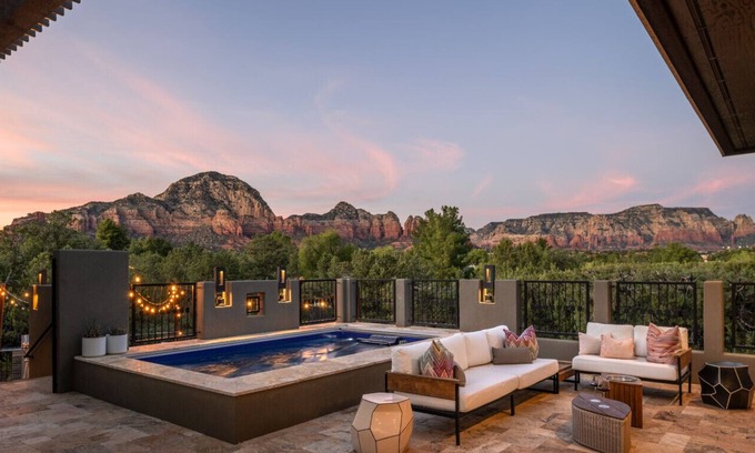 West Sedona House | Red Rock Luxe Villa: Pool, Spa, Views, Private Courtyard
