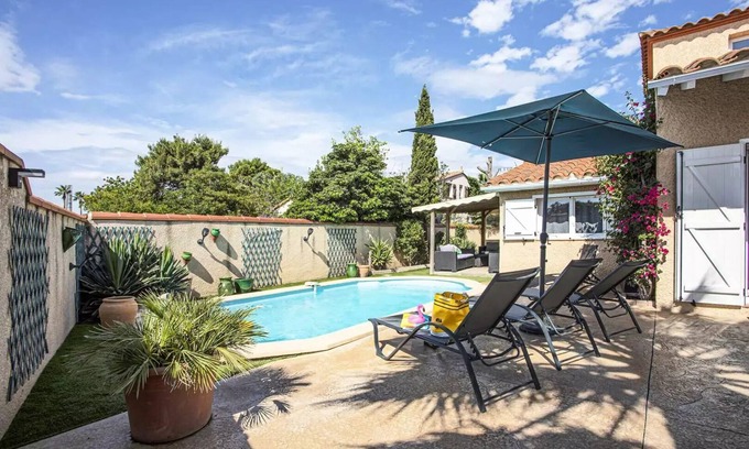 Sainte-Marie-la-Mer Villa | Residence 8ceris10-ste Marie La Mer - Villa T5 with private pool near beach and shops - 8CERIS10