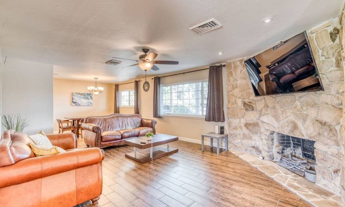 Fresno Apartment | Retro Vibes, Gazebo, Pet-Friendly Escape!