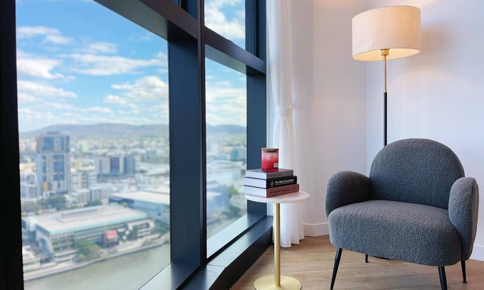 Brisbane Central Business District Apartment | Riverfront Panorama 2 kingbeds Best Fireworks View