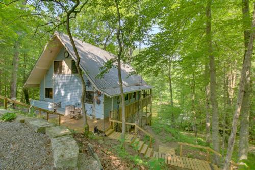 Scipio House | Riverside Cabin with 3 Decks in North Vernon!