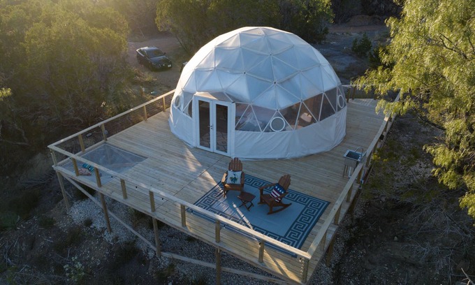 Marble Falls Villa | Romantic Stargazing Dome Stunning Mountain View Glamping Loving Heart Retreats