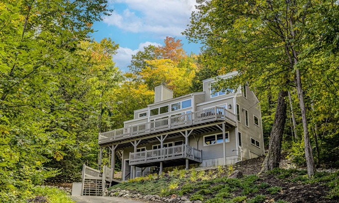 Campton House | Roomy mountain retreat with decks, grill, & pool/tennis access - walk to skiing