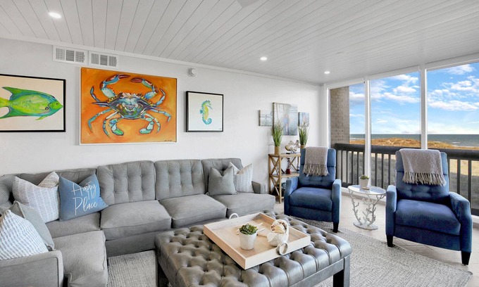 Port Aransas Condo | Sandpiper Condominiums 201, Panoramic Gulf Views w/direct access to Mustang Island/Port A beaches.
