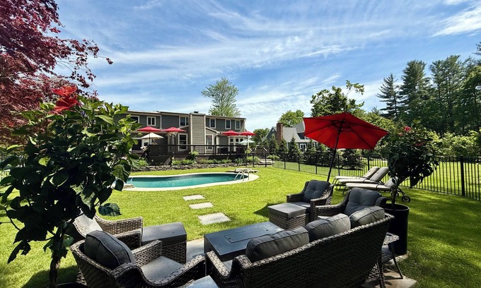 Gansevoort House | Saratoga Luxury home w/Heated Salt water Pool & Hot tub, 10 min from track!