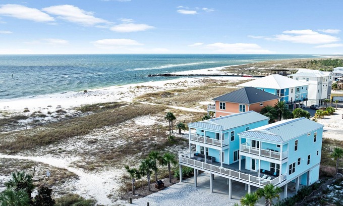 Mexico Beach House | Sea Breeze Siesta: Entire Beachfront Duplex! Mexico Beach, Steps from the Gulf!