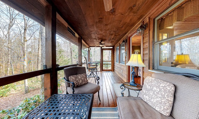 Wiley Cabin | Secluded dog-friendly cabin with WiFi, gas fireplace, & a furnished deck