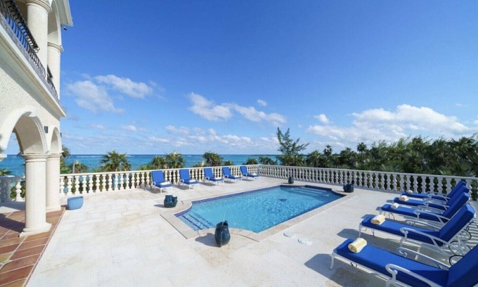 Double Bay House | Secluded Private Pink-Sand Beach-Front Grand 3-Home Mediterranean Estate w/Pool