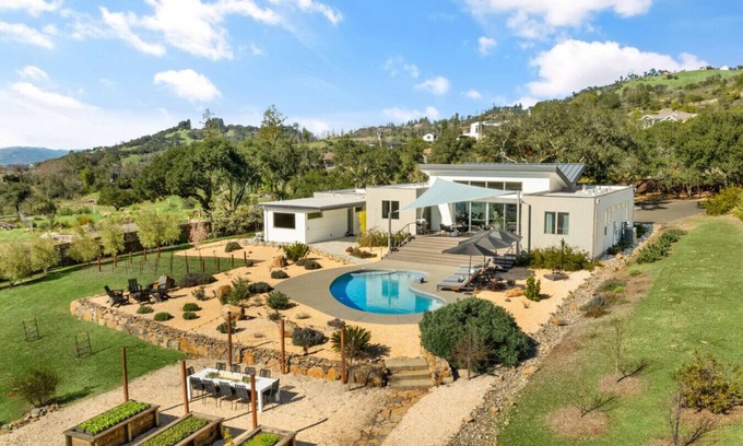 Santa Rosa House | Secluded Wine Country Luxury | Vineyard Views, Saltwater Pool, Sauna, Game Room