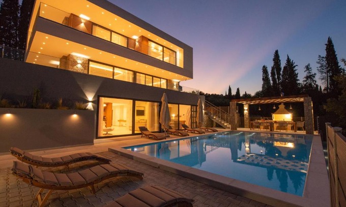 Corfu Town Villa | Seren Luxury Villa precious new build gem close to everywhere in Corfu