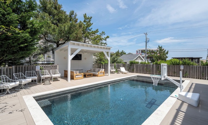 Fenwick Island House | Serene Family Home with Heated Pool 30 Steps from Beach