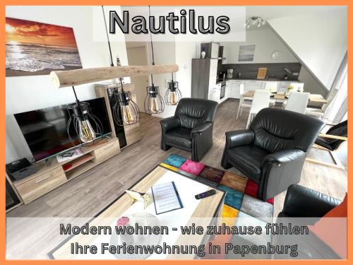 Papenburg Apartment | Serviced Apartment " Nautilus " Papenburg Großer Balkon Einbauküche Neubau 74 qm Free Wifi 2 Schlafzimmer