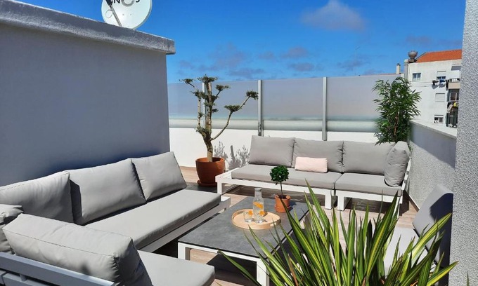 Nazare Apartment | Sitius 5B - NEW seaview apartment with rooftop terrace in historical centre Sitio da Nazaré