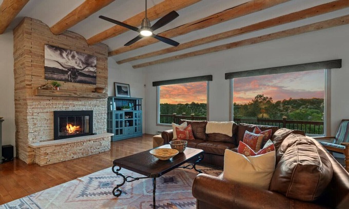 Northeast Santa Fe House | Ski Discounts! Spacious Hillside Retreat w/Spa, Games, & Views