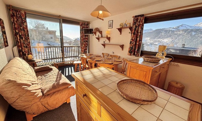 Notre-Dame-de-Bellecombe Apartment | Ski-In/Ski-Out 3-BR Apt in Notre-Dame-de-Bellecombe, Sleeps 8, Mountain Views, Pool & Tennis