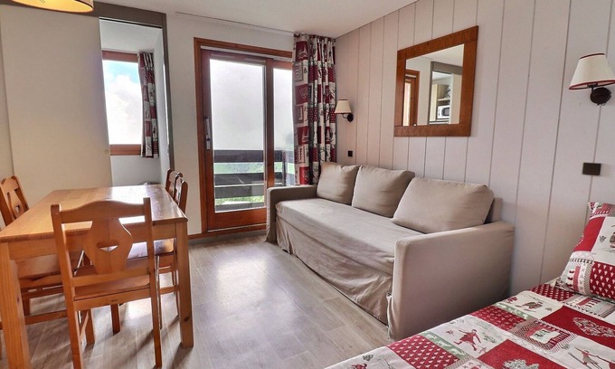 Meribel-Mottaret Apartment | Ski-In/Ski-Out Apartment with Balcony, Near Shops, Free Wi-Fi, Sleeps 4