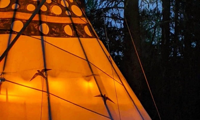 Cave Junction Apartment | Sky Spirit -Luxury Glamping 18' Tipi - Restrooms and Showers are only a short walk away.