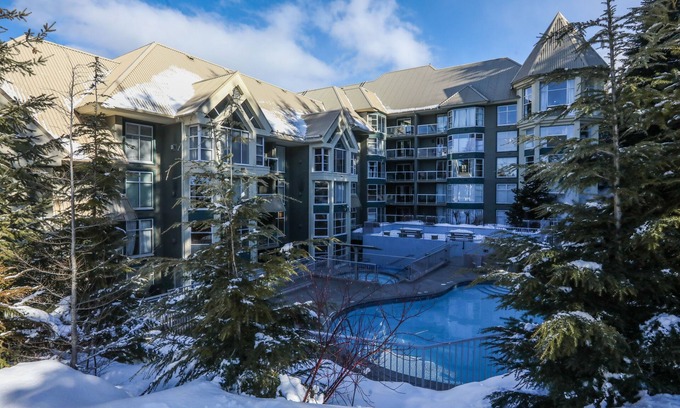 Upper Village Cabin | Slopeside Ski In/Out, corner unit, forest view | Pool & Hot Tub, great for families | Calling in NA