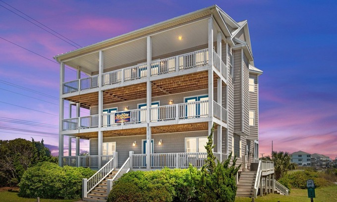 Emerald Isle House | Soul Shine - water views, heated pool, hot tub, pet friendly, elevator