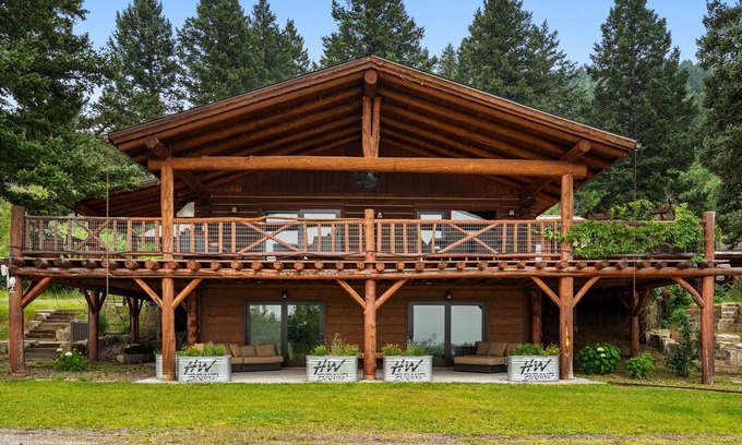 Bozeman House | Sourdough Ranch Main House - Log home with large acreage and stocked pond!