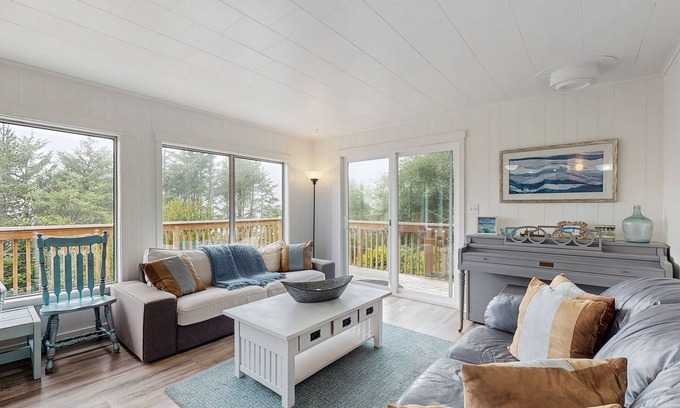 Rockaway Beach House | Spacious dog-friendly home with ocean views, full kitchen, washer & dryer