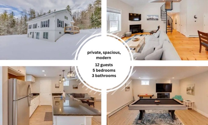 Thornton Apartment | Spacious Family House in the White Mountains! 2 Fireplaces!