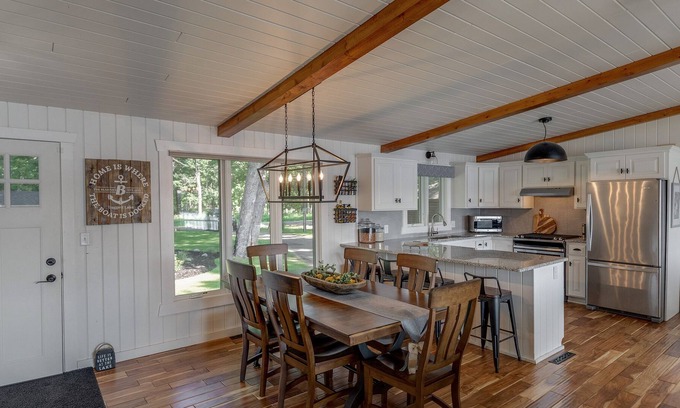 Crosslake Cabin | Spacious Lake Home w/panoramic views, fireplace, fire pit, beach