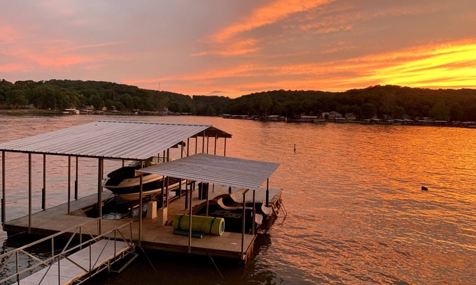 Gravois Mills House | Spacious lakefront cabin @Ozarks-Great deck, dock and swimming area! No pet fees
