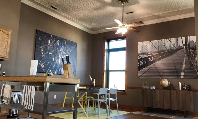 Jerseyville Apartment | Spacious loft in the heart of downtown Jerseyville. Free EV charging nearby