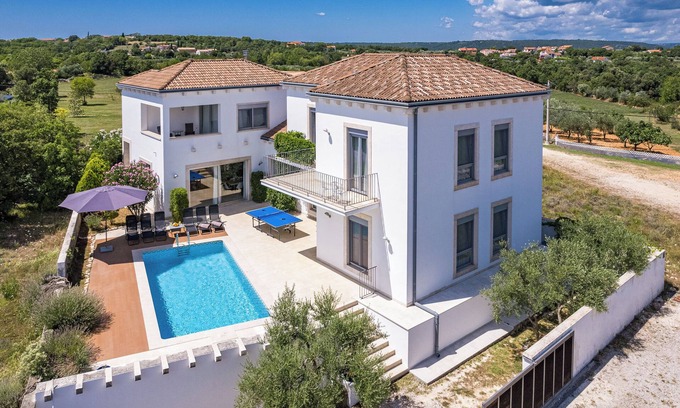 Rakalj Villa | Spacious Villa with Wonderful Seaview, Heatable Pool, 3 min to the Beach