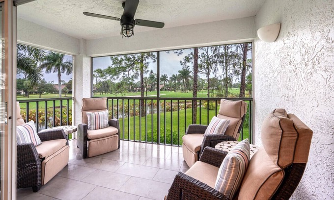 Lely Golf Estates Condo | Spacious, wellstocked, laundry room in unit, screen lanai, reclining sofa chairs