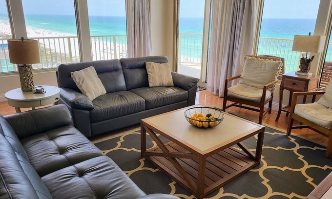 Thomas Drive Condo | Spectacular 3-bedroom; Wrap-around balcony; Gulf Front; Beach Set up Included!