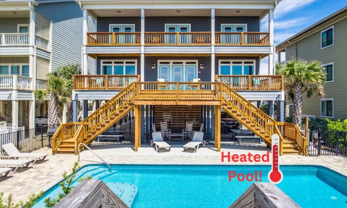 North Myrtle Beach House | Spring Deals! Heated Pool, Oceanfront Private Beach Access, Theater, Game Room