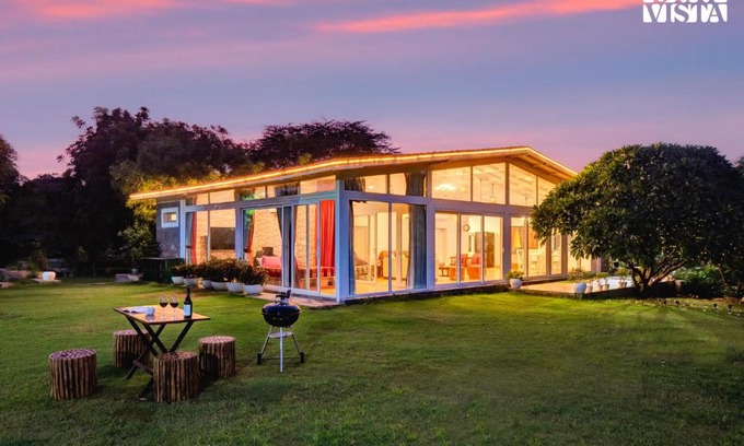 Bhiwadi Villa | StayVista at Idyllic Farmhouse - A Glasshouse with Outdoor Pool