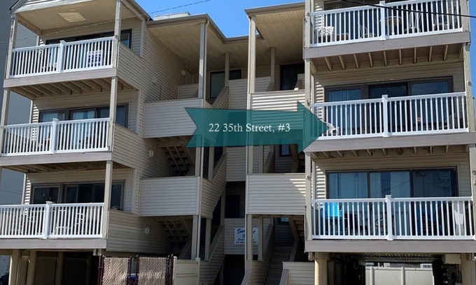 Sea Isle City Condo | STEPS to the beach and beautiful ocean views from the front deck.
