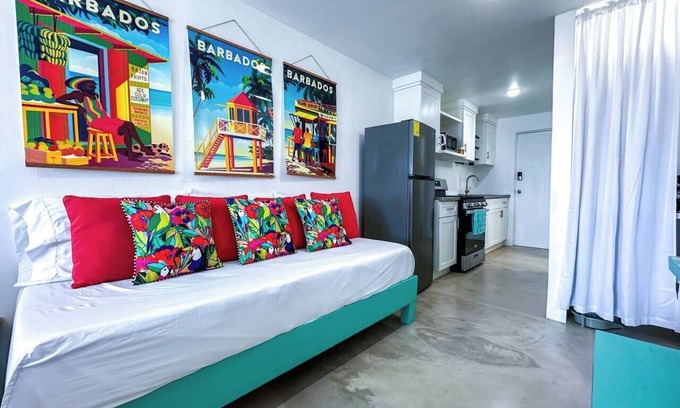 Cane Hill Apartment | Studio APT 4B, Oceanview + Pool, Near Beach @ Paradise Point Barbados