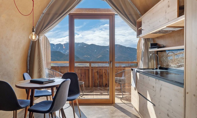 Velturno Apartment | Studio 'Dietrichhof Pavilion Fire' with Mountain View, Shared Terrace and Wi-Fi