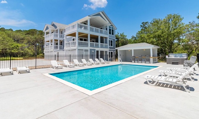Corolla Village House | Stunning 14BR oceanside Corolla home w/pool, hot tub, rec area w/pub, & more!