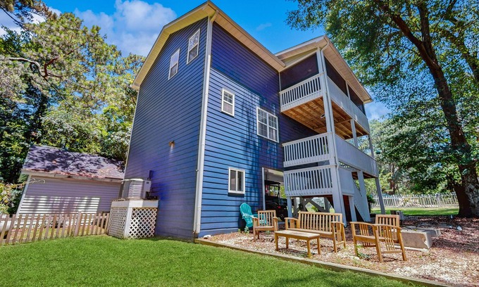 Ocean Isle Beach House | Stunning coastal home with private patio and close to beach attractions
