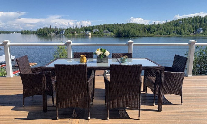 Big Lake House | Stunning lake retreat with gorgeous deck, lakeside hot tub & spacious rec room.