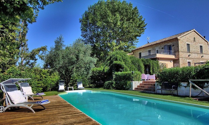 Ostra Villa | Stunning private villa for 12 guests with private pool, A/C, WIFI, TV, patio and panoramic view