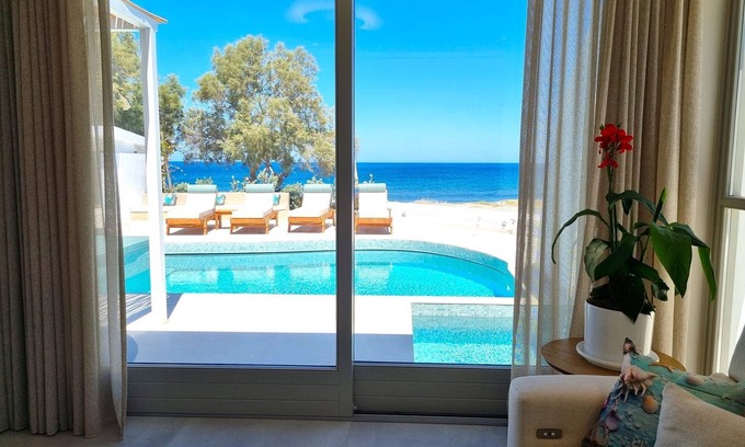 Monolithos Villa | Stunning Seafront Santorini Villa | Villa Aether | 2 Bedrooms | Private.