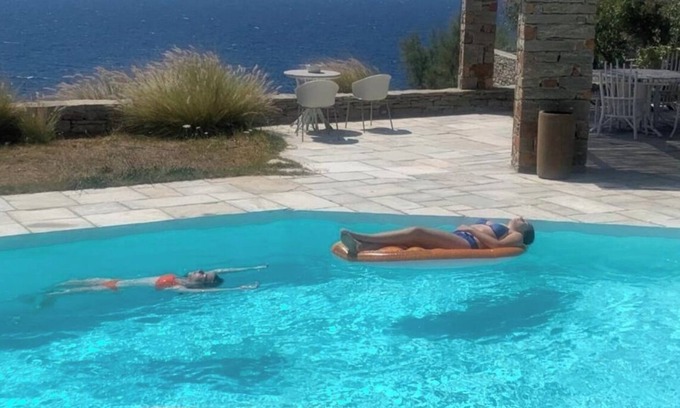 Kea House | Stunning villa with a pool and with a private beach in Kea, Cyclades.