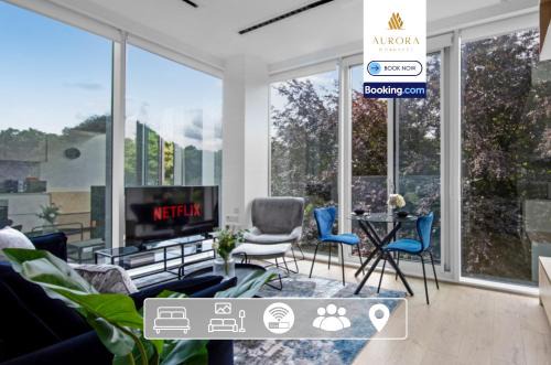 London Borough of Hounslow Apartment | Stylish 2BDR Apartment With Cinema, Gym and Free Parking By Aurora WorkNest Short Lets & Serviced Accommodation London