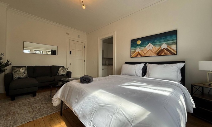 East Avenue Apartment | Stylish High Falls studio with a kitchen, Smart TV, and prime downtown location.
