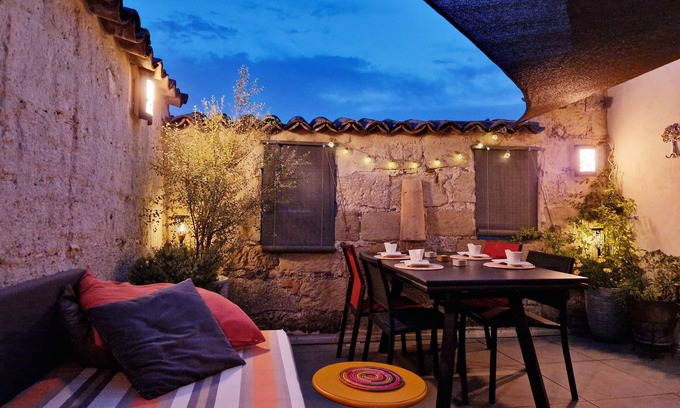 Pezenas House | Stylish Stone House: Private Roof Terrace, Designer kitchen, Parking, AirCo