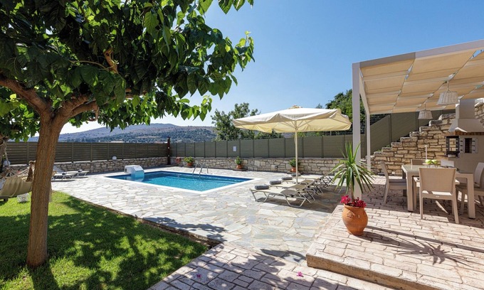 Agia Triada Villa | Stylish Villa with private pool, kids playground, ping pong table & BBQ area