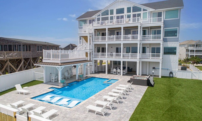Hatteras House | SUMMER SAVINGS - Premier Oceanfront Estate w/Pool, Hot Tubs, Elevator, and More
