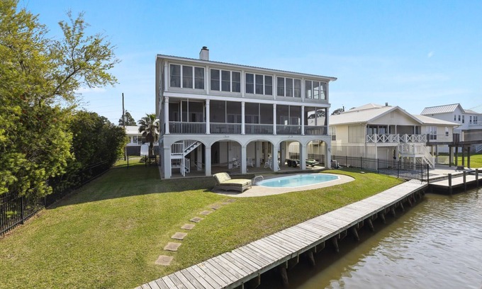 Pass Christian House | Sunsets on the bay with private pool and sunporch/screenporch